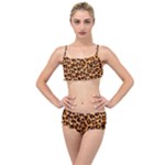 Giraffe Texture, Close-up, Giraffe Skin Texture Layered Top Bikini Set