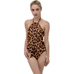 Giraffe Texture, Close-up, Giraffe Skin Texture Go with the Flow One Piece Swimsuit