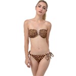 Giraffe Texture, Close-up, Giraffe Skin Texture Twist Bandeau Bikini Set