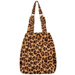 Giraffe Texture, Close-up, Giraffe Skin Texture Center Zip Backpack