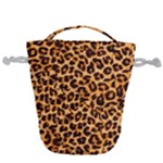 Giraffe Texture, Close-up, Giraffe Skin Texture Drawstring Bucket Bag