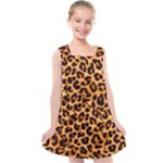 Giraffe Texture, Close-up, Giraffe Skin Texture Kids  Cross Back Dress