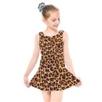 Giraffe Texture, Close-up, Giraffe Skin Texture Kids  Skater Dress Swimsuit