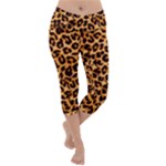 Giraffe Texture, Close-up, Giraffe Skin Texture Lightweight Velour Capri Yoga Leggings