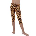 Giraffe Texture, Close-up, Giraffe Skin Texture Kids  Lightweight Velour Capri Leggings 