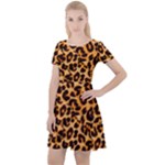 Giraffe Texture, Close-up, Giraffe Skin Texture Cap Sleeve Velour Dress 