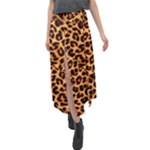 Giraffe Texture, Close-up, Giraffe Skin Texture Velour Split Maxi Skirt