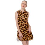 Giraffe Texture, Close-up, Giraffe Skin Texture Sleeveless Shirt Dress