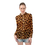 Giraffe Texture, Close-up, Giraffe Skin Texture Long Sleeve Chiffon Shirt