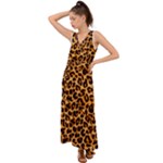 Giraffe Texture, Close-up, Giraffe Skin Texture V-Neck Chiffon Maxi Dress