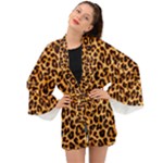 Giraffe Texture, Close-up, Giraffe Skin Texture Long Sleeve Kimono