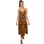 Giraffe Texture, Close-up, Giraffe Skin Texture Halter Tie Back Dress 