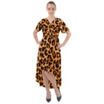 Giraffe Texture, Close-up, Giraffe Skin Texture Front Wrap High Low Dress