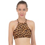 Giraffe Texture, Close-up, Giraffe Skin Texture Halter Bikini Top