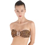 Giraffe Texture, Close-up, Giraffe Skin Texture Twist Bandeau Bikini Top