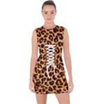 Giraffe Texture, Close-up, Giraffe Skin Texture Lace Up Front Bodycon Dress