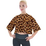 Giraffe Texture, Close-up, Giraffe Skin Texture Mock Neck T-Shirt