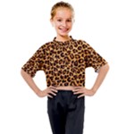 Giraffe Texture, Close-up, Giraffe Skin Texture Kids Mock Neck T-Shirt