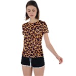 Giraffe Texture, Close-up, Giraffe Skin Texture Back Circle Cutout Sports T-Shirt