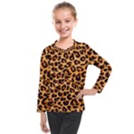 Giraffe Texture, Close-up, Giraffe Skin Texture Kids  Long Mesh T-Shirt