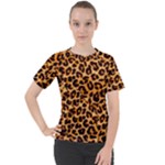 Giraffe Texture, Close-up, Giraffe Skin Texture Women s Sport Raglan T-Shirt