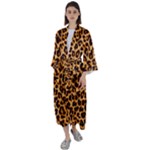 Giraffe Texture, Close-up, Giraffe Skin Texture Maxi Satin Kimono