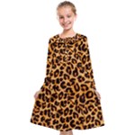 Giraffe Texture, Close-up, Giraffe Skin Texture Kids  Midi Sailor Dress