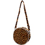 Giraffe Texture, Close-up, Giraffe Skin Texture Crossbody Circle Bag