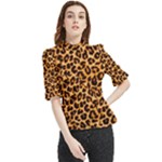 Giraffe Texture, Close-up, Giraffe Skin Texture Frill Neck Blouse