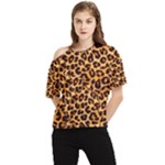 Giraffe Texture, Close-up, Giraffe Skin Texture One Shoulder Cut Out T-Shirt