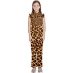 Giraffe Texture, Close-up, Giraffe Skin Texture Kids  Sleeveless Ruffle Edge Band Collar Chiffon One Piece