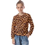 Giraffe Texture, Close-up, Giraffe Skin Texture Kids  Long Sleeve T-Shirt with Frill 