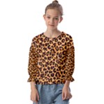 Giraffe Texture, Close-up, Giraffe Skin Texture Kids  Cuff Sleeve Top