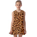 Giraffe Texture, Close-up, Giraffe Skin Texture Kids  Pilgrim Collar Ruffle Hem Dress