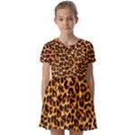 Giraffe Texture, Close-up, Giraffe Skin Texture Kids  Short Sleeve Pinafore Style Dress