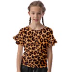 Giraffe Texture, Close-up, Giraffe Skin Texture Kids  Cut Out Flutter Sleeves