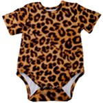 Giraffe Texture, Close-up, Giraffe Skin Texture Baby Short Sleeve Bodysuit