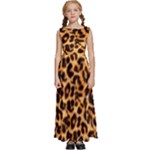 Giraffe Texture, Close-up, Giraffe Skin Texture Kids  Satin Sleeveless Maxi Dress