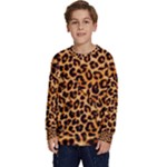 Giraffe Texture, Close-up, Giraffe Skin Texture Kids  Crewneck Sweatshirt