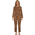 Giraffe Texture, Close-up, Giraffe Skin Texture Womens  Long Sleeve Lightweight Pajamas Set