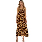 Giraffe Texture, Close-up, Giraffe Skin Texture V-Neck Sleeveless Wide Leg Pants Overalls