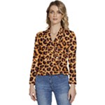 Giraffe Texture, Close-up, Giraffe Skin Texture Women s Long Sleeve Revers Collar Cropped Jacket