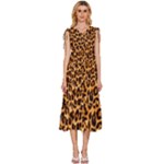 Giraffe Texture, Close-up, Giraffe Skin Texture V-Neck Drawstring Shoulder Sleeveless Maxi Dress