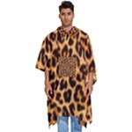 Giraffe Texture, Close-up, Giraffe Skin Texture Men s Hooded Rain Ponchos