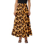 Giraffe Texture, Close-up, Giraffe Skin Texture Tiered Ruffle Maxi Skirt