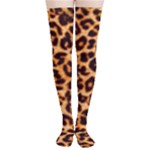 Giraffe Texture, Close-up, Giraffe Skin Texture Thigh High Stockings