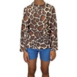 Giraffe Texture, Macro Kids  Long Sleeve Swimwear