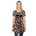 Giraffe Texture, Macro Short Sleeve Tunic 