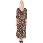 Giraffe Texture, Macro Quarter Sleeve Wrap Maxi Dress