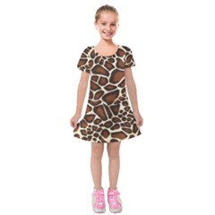 Giraffe Texture, Macro Kids  Short Sleeve Velvet Dress from ArtsNow.com